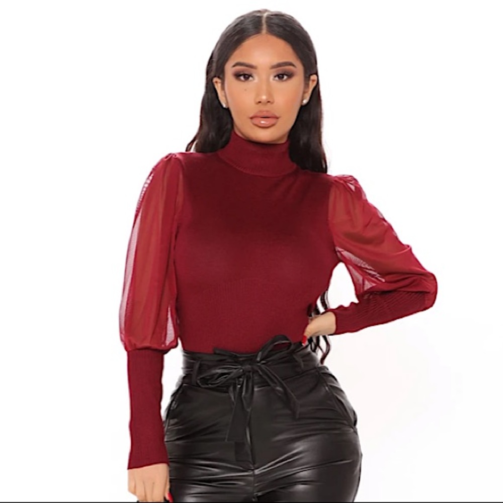 Meet Me In Manhattan Sweater-Burgundy Fashion Nova